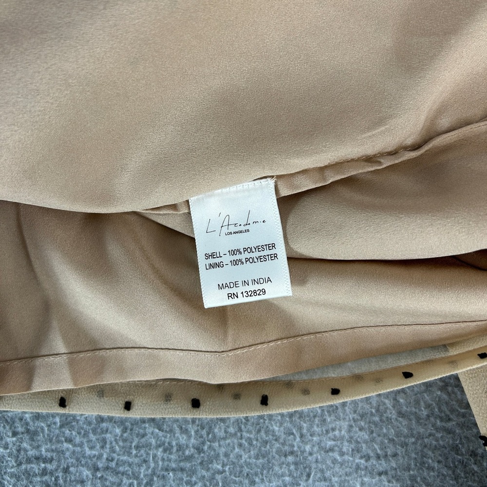 L'Academie Revolve XXS Amber Blouse Halter Neck Tan Polka Dot Off Shoulder NEW - Picture 9 of 15